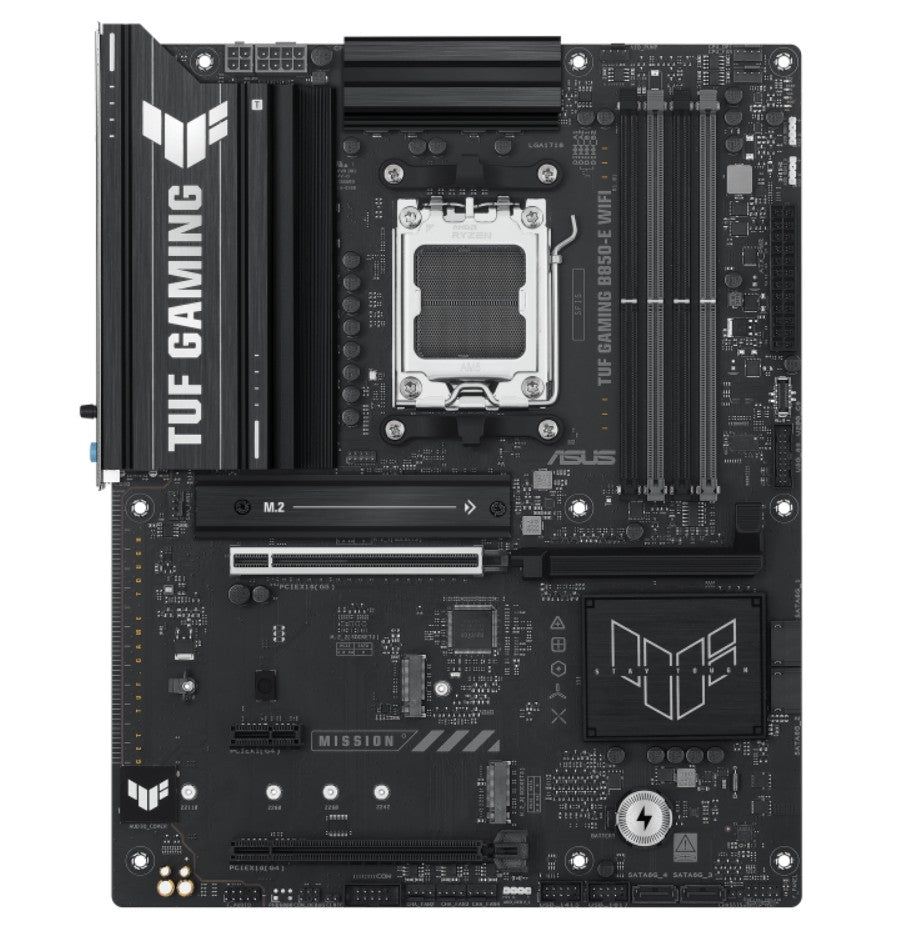 ASUS AMD B850 TUF GAMING B850-E WIFI (AM5) ATX Motherboard 4x DDR5 256B, 1x PCIe 5.0 x16 slot, 3 x M.2 slots, 4 x SATA, Wi-Fi 6E, Realtek 2.5Gb