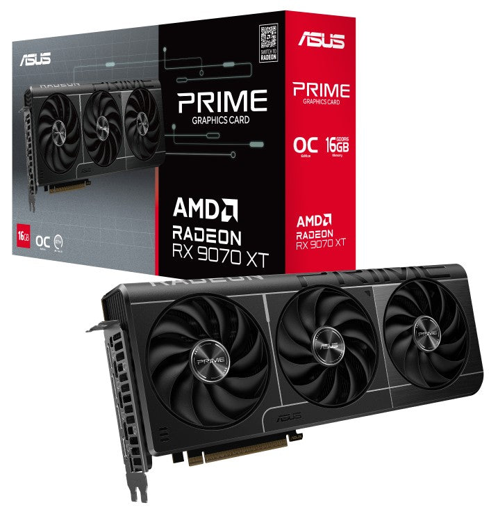ASUS AMD Radeon PRIME-RX9070XT-O16G RX 9070 XT 16GB GDDR6 OC Edition 20 GbpsAa 2.5 Slot 256-bit