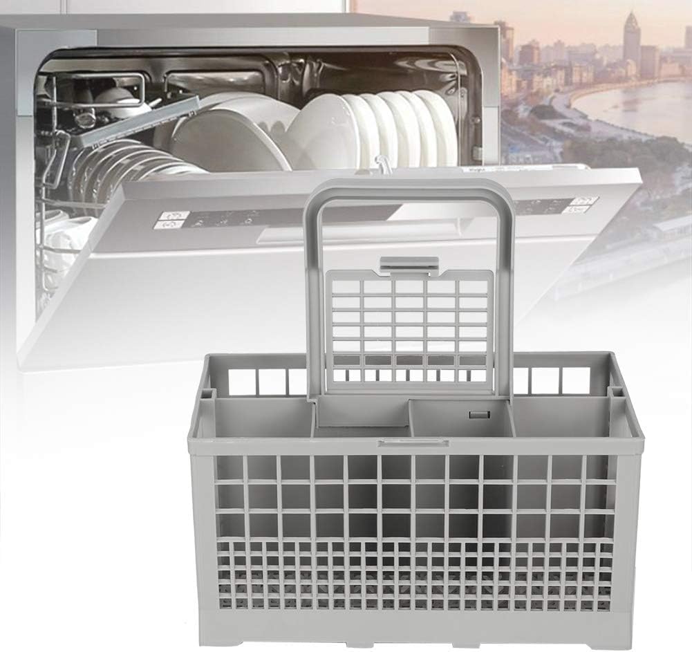 CARLA HOME 8 Slot Universal Dishwasher Cutlery Basket with Handle and Lid which Fits Most Brands (240mm X 135mm X 122mm)