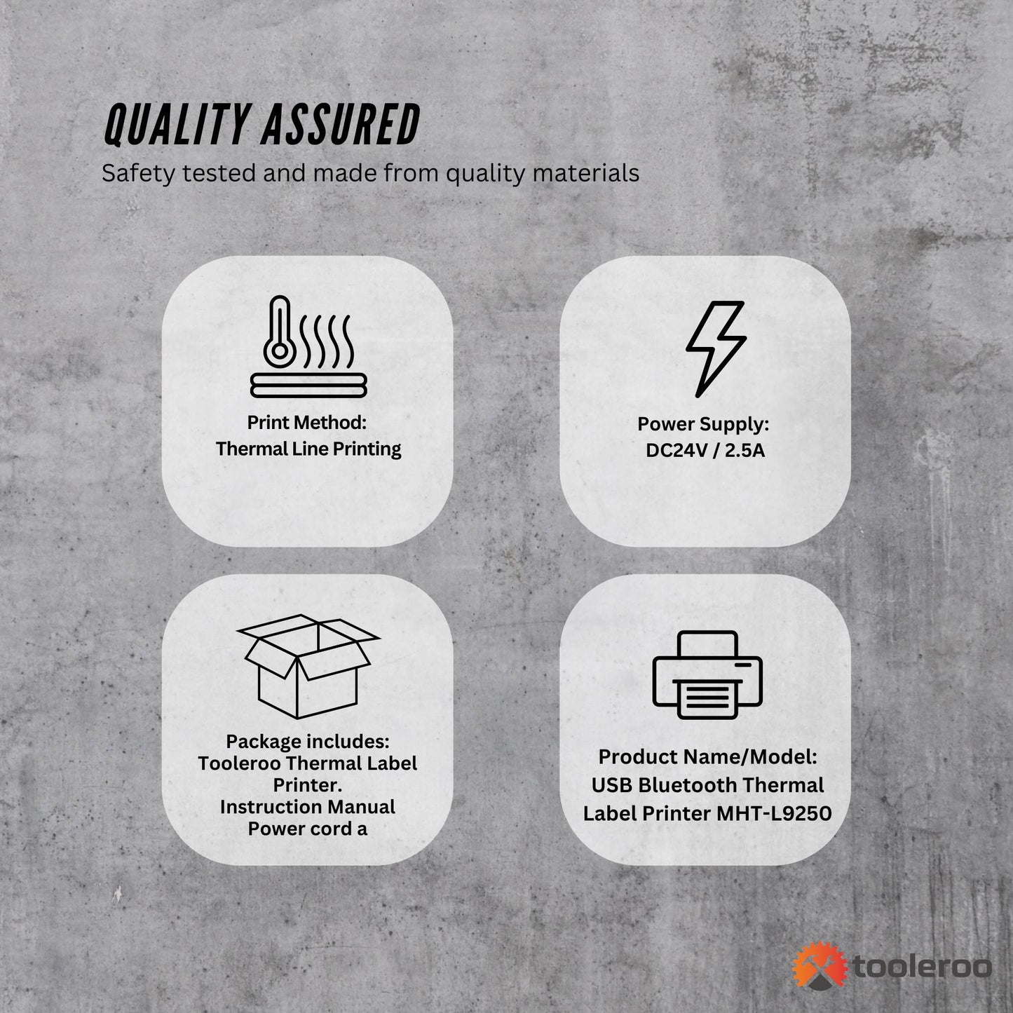 Tooleroo Bluetooth Thermal Label Printer - USB POS Receipt Shipping Printing