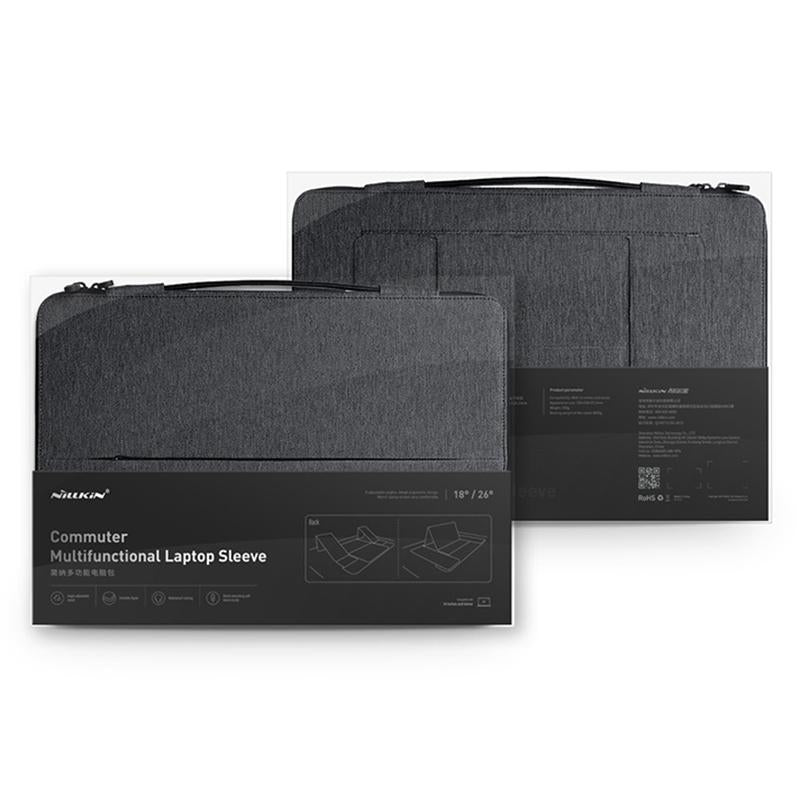 14 Inch Multifunctional Laptop Storage Bag with Holder - Black