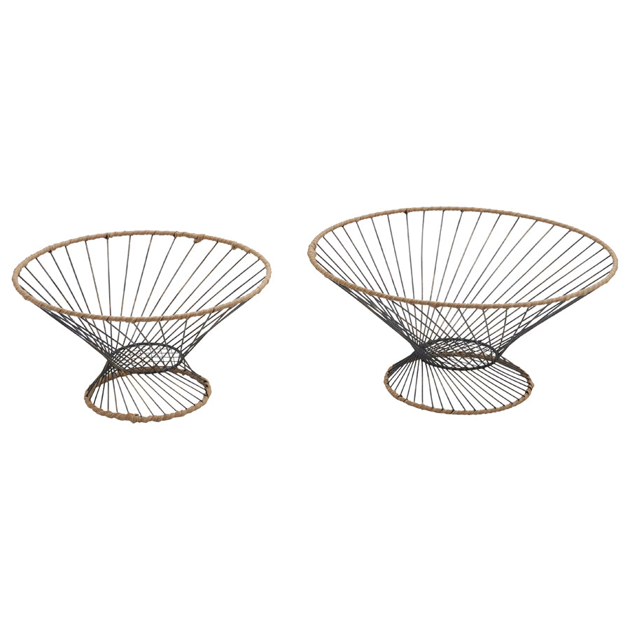 Set 2 Nested Tropea Round Footed Bowls 36x18cm