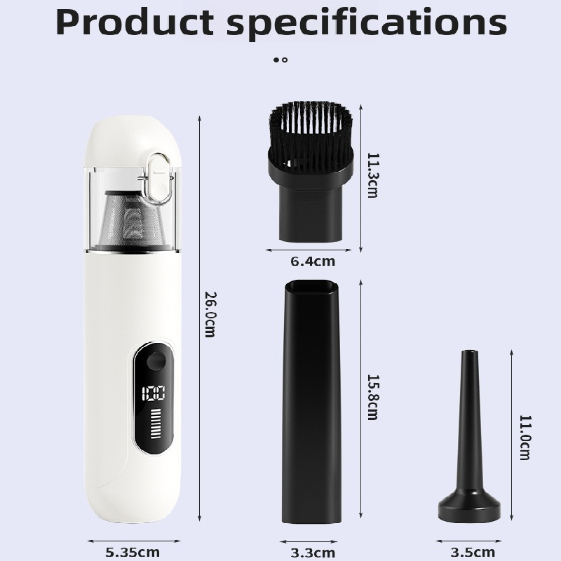 Grey 2-in-1 Cordless Handheld Car Vacuum Cleaner and Air Blower Powerful Suction Brushless Motor Portable Duster for Home and Auto