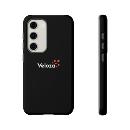 Veloza Branded Tough Phone Case — Slim Protective Black Case with Logo