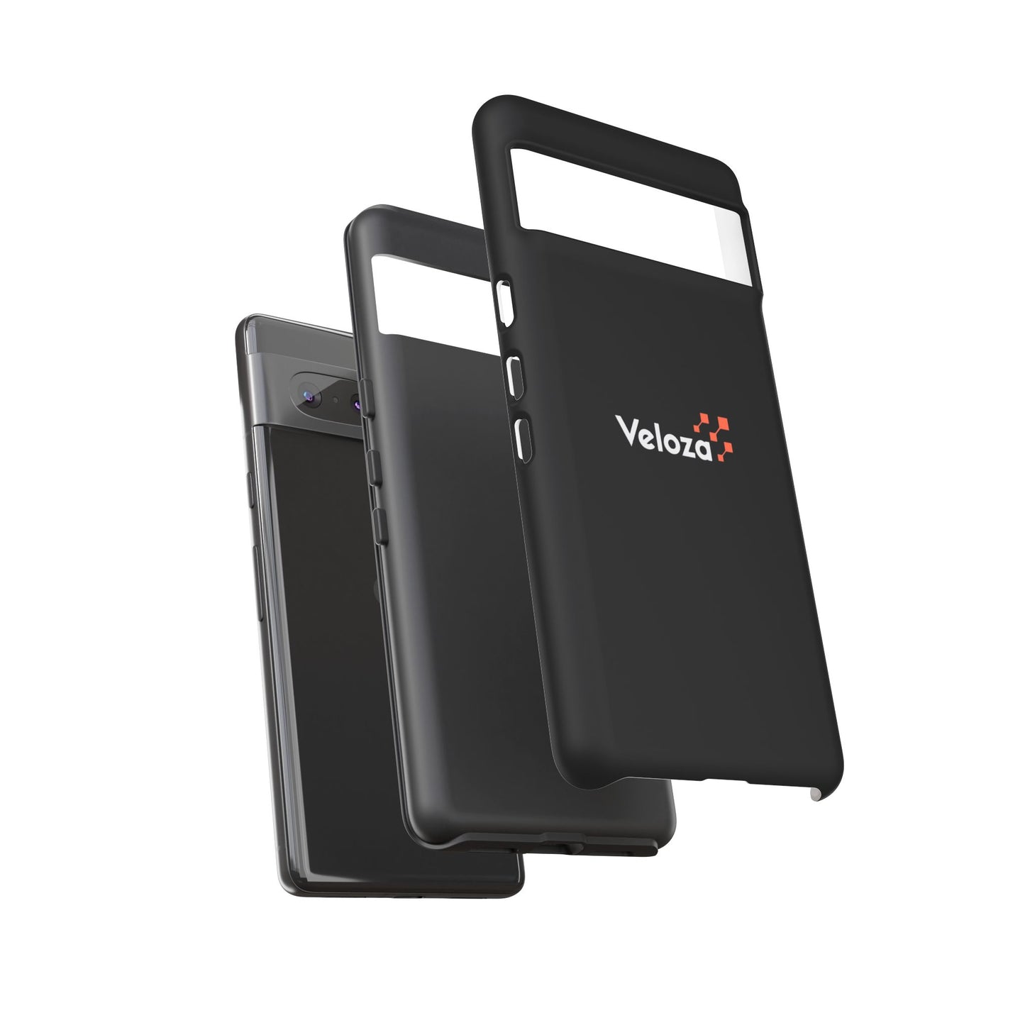 Veloza Branded Tough Phone Case — Slim Protective Black Case with Logo