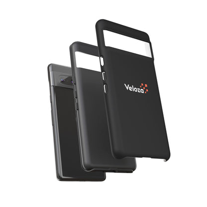 Veloza Branded Tough Phone Case — Slim Protective Black Case with Logo