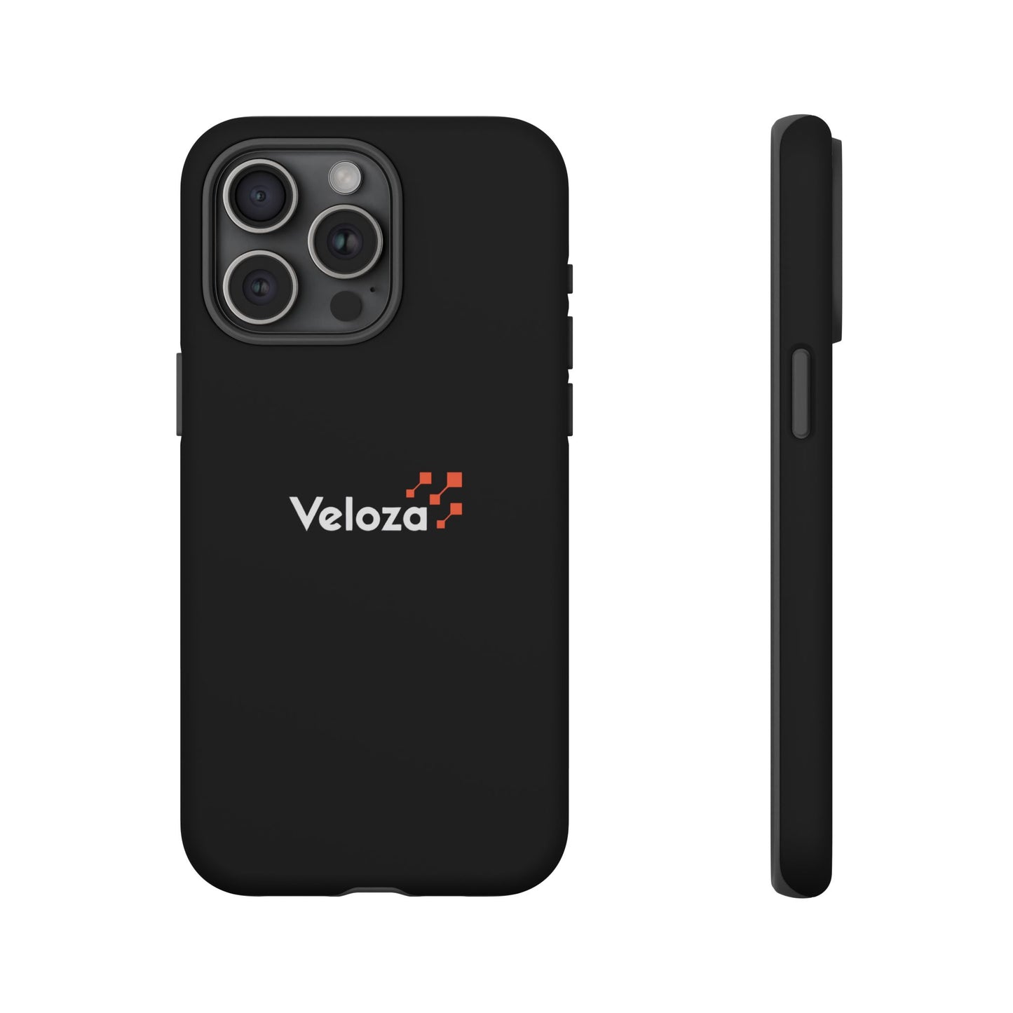 Veloza Branded Tough Phone Case — Slim Protective Black Case with Logo
