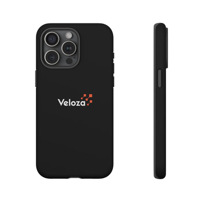 Veloza Branded Tough Phone Case — Slim Protective Black Case with Logo