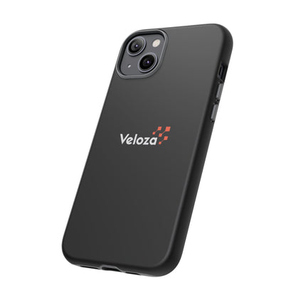 Veloza Branded Tough Phone Case — Slim Protective Black Case with Logo