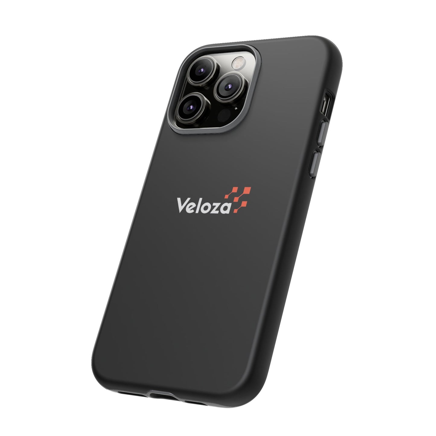 Veloza Branded Tough Phone Case — Slim Protective Black Case with Logo