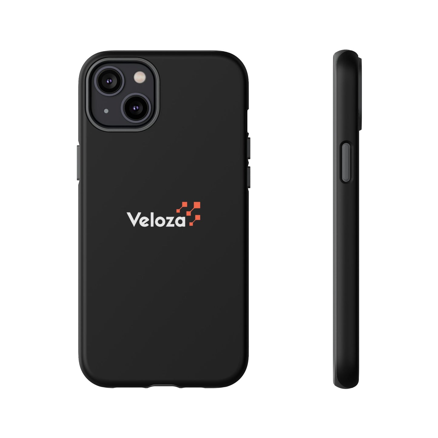 Veloza Branded Tough Phone Case — Slim Protective Black Case with Logo