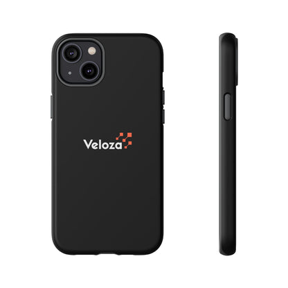 Veloza Branded Tough Phone Case — Slim Protective Black Case with Logo
