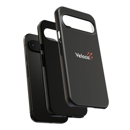 Veloza Branded Tough Phone Case — Slim Protective Black Case with Logo