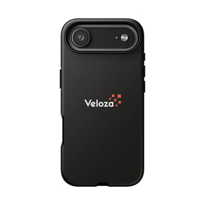 Veloza Branded Tough Phone Case — Slim Protective Black Case with Logo