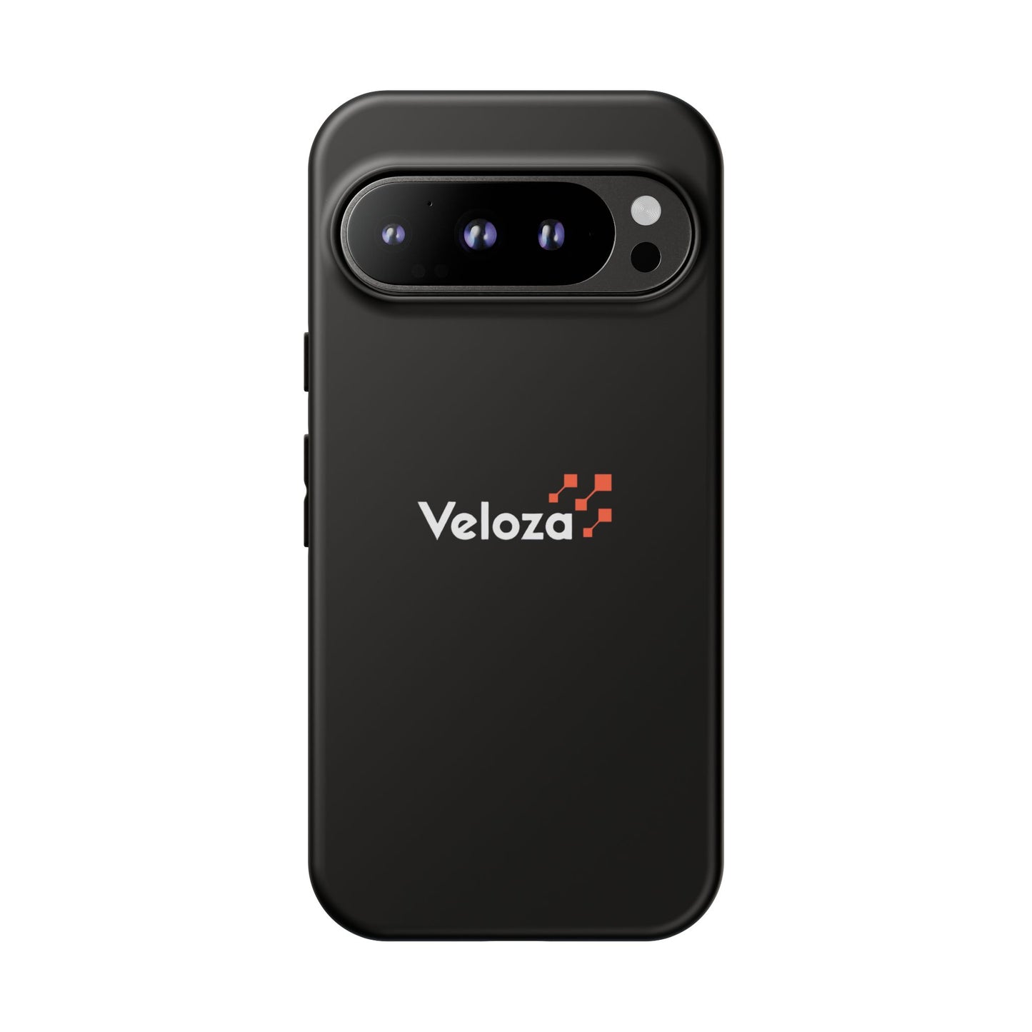 Veloza Branded Tough Phone Case — Slim Protective Black Case with Logo
