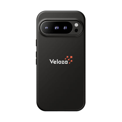 Veloza Branded Tough Phone Case — Slim Protective Black Case with Logo
