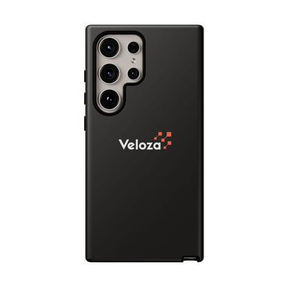 Veloza Branded Tough Phone Case — Slim Protective Black Case with Logo