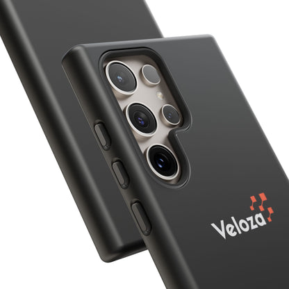 Veloza Branded Tough Phone Case — Slim Protective Black Case with Logo