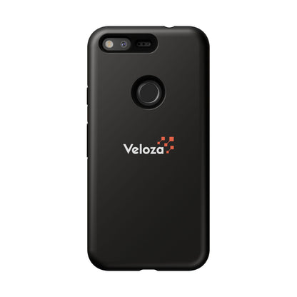 Veloza Branded Tough Phone Case — Slim Protective Black Case with Logo