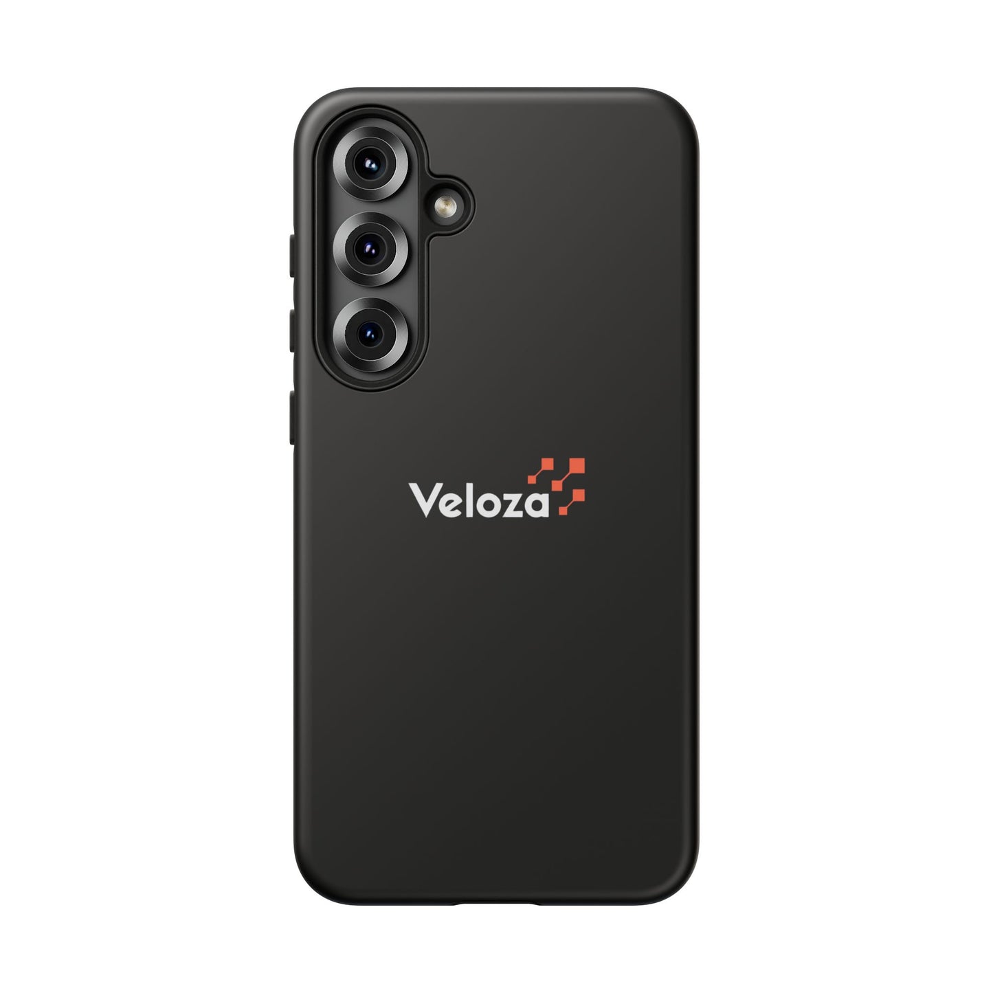 Veloza Branded Tough Phone Case — Slim Protective Black Case with Logo