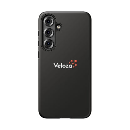 Veloza Branded Tough Phone Case — Slim Protective Black Case with Logo