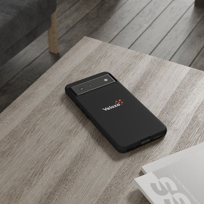 Veloza Branded Tough Phone Case — Slim Protective Black Case with Logo
