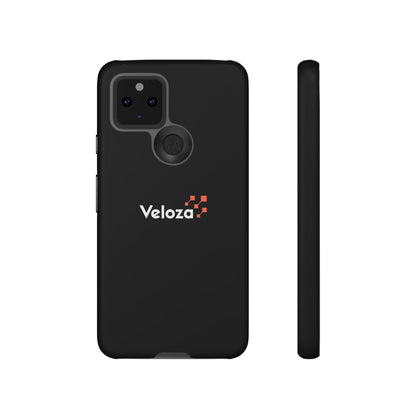 Veloza Branded Tough Phone Case — Slim Protective Black Case with Logo