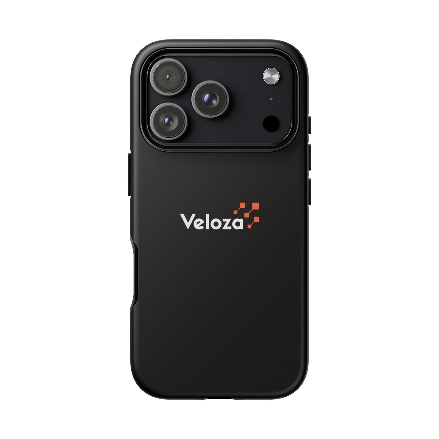 Veloza Branded Tough Phone Case — Slim Protective Black Case with Logo