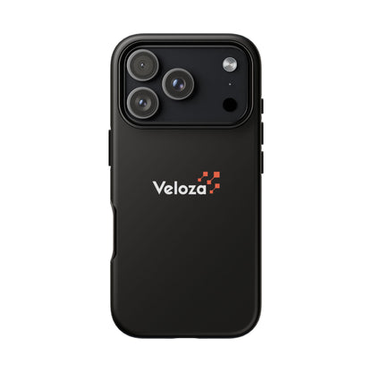 Veloza Branded Tough Phone Case — Slim Protective Black Case with Logo