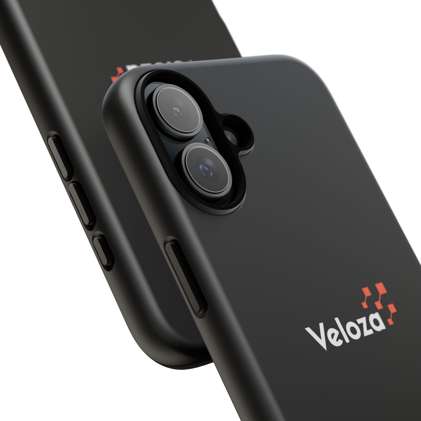 Veloza Branded Tough Phone Case — Slim Protective Black Case with Logo