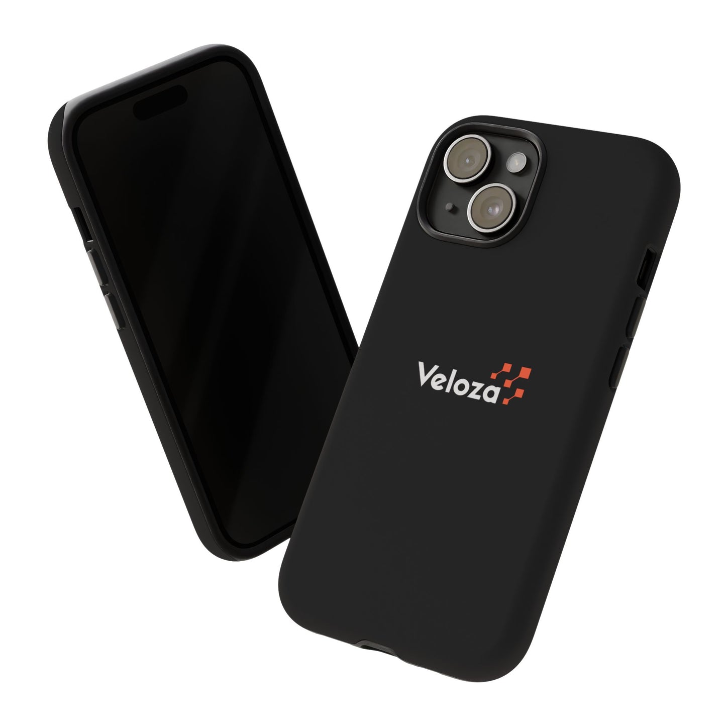 Veloza Branded Tough Phone Case — Slim Protective Black Case with Logo