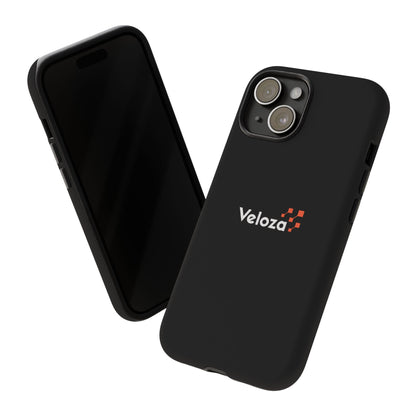 Veloza Branded Tough Phone Case — Slim Protective Black Case with Logo