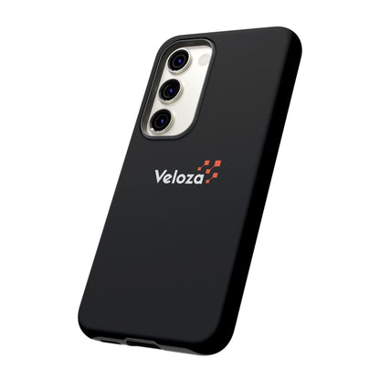 Veloza Branded Tough Phone Case — Slim Protective Black Case with Logo