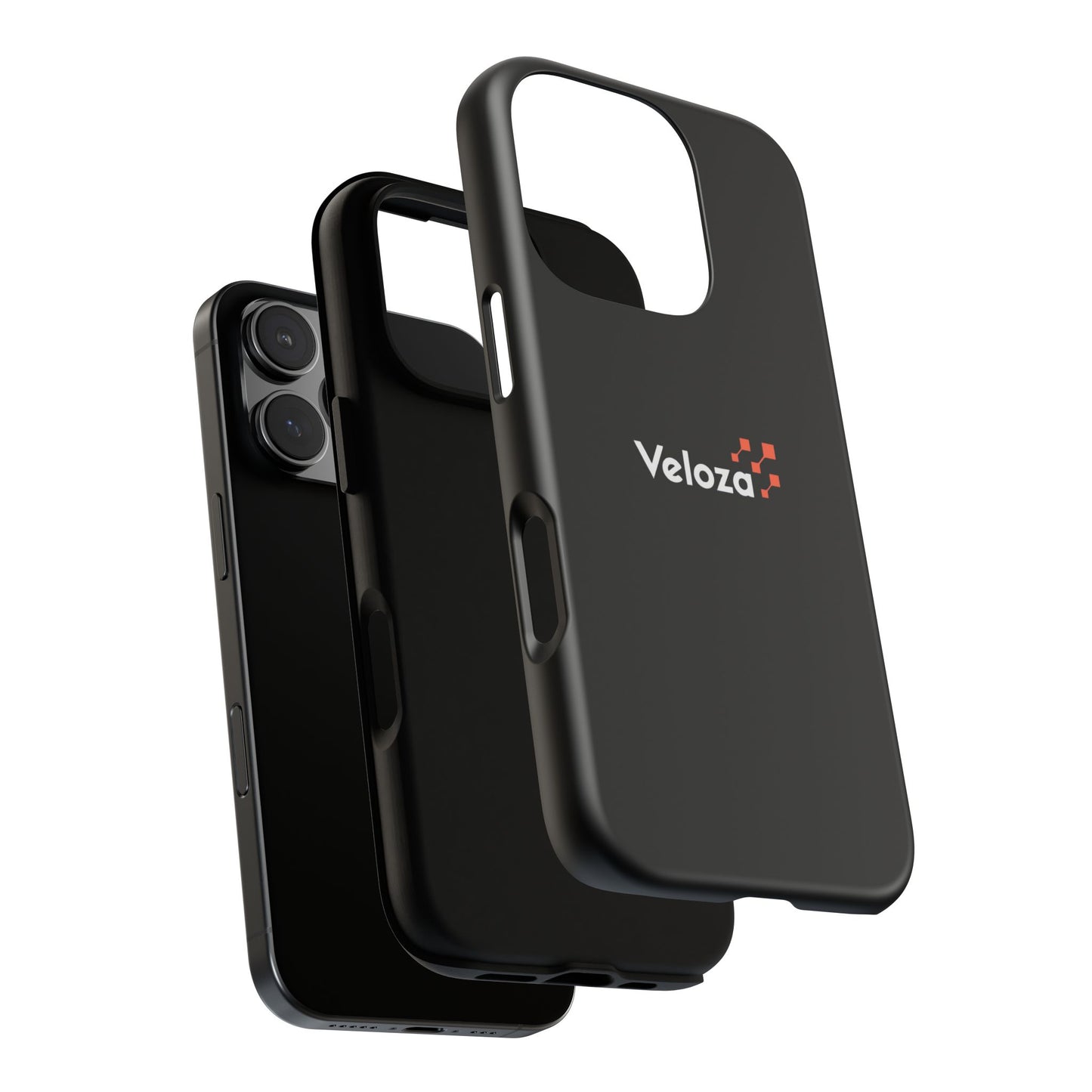 Veloza Branded Tough Phone Case — Slim Protective Black Case with Logo