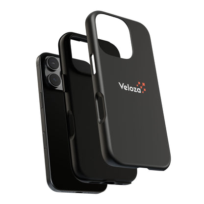 Veloza Branded Tough Phone Case — Slim Protective Black Case with Logo