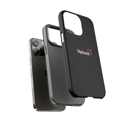 Veloza Branded Tough Phone Case — Slim Protective Black Case with Logo