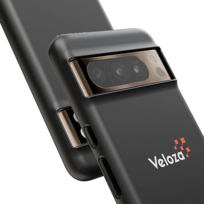 Veloza Branded Tough Phone Case — Slim Protective Black Case with Logo
