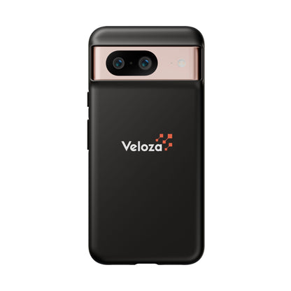 Veloza Branded Tough Phone Case — Slim Protective Black Case with Logo