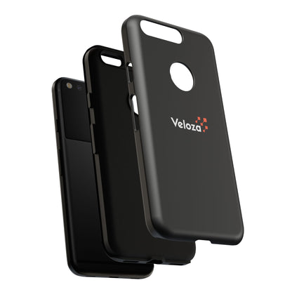 Veloza Branded Tough Phone Case — Slim Protective Black Case with Logo
