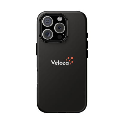Veloza Branded Tough Phone Case — Slim Protective Black Case with Logo