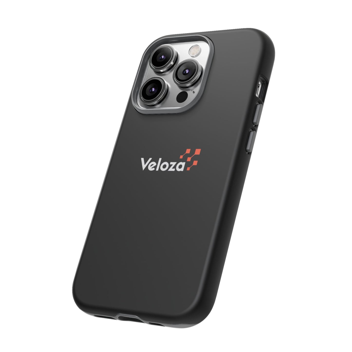 Veloza Branded Tough Phone Case — Slim Protective Black Case with Logo