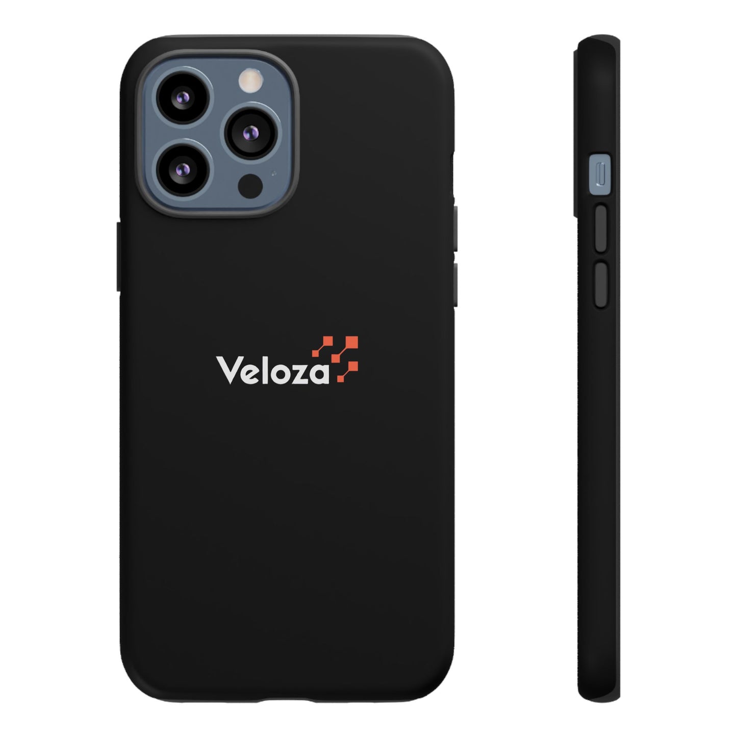 Veloza Branded Tough Phone Case — Slim Protective Black Case with Logo