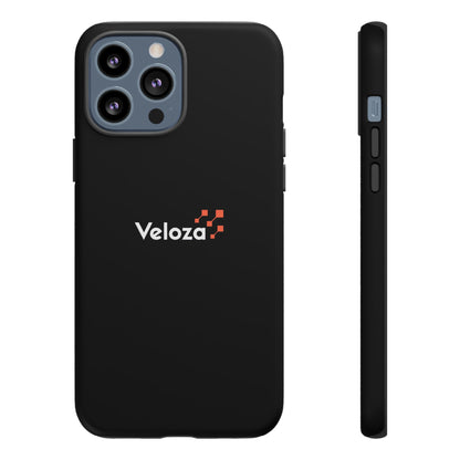 Veloza Branded Tough Phone Case — Slim Protective Black Case with Logo