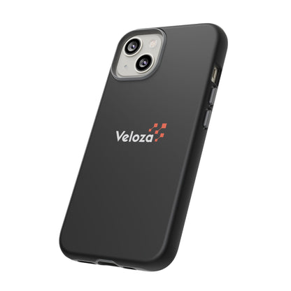 Veloza Branded Tough Phone Case — Slim Protective Black Case with Logo