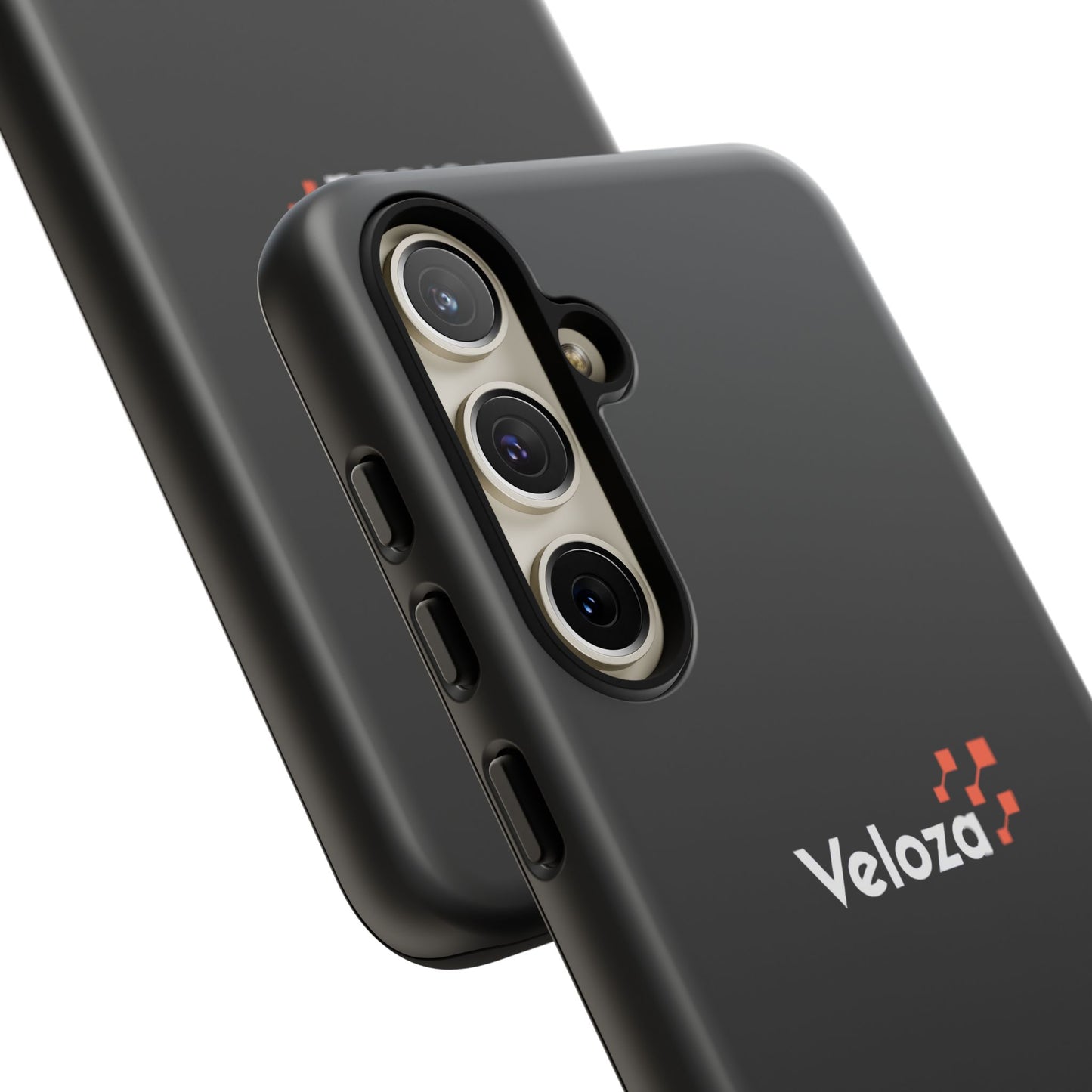 Veloza Branded Tough Phone Case — Slim Protective Black Case with Logo