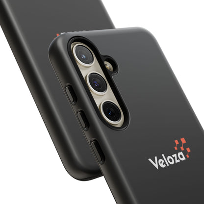 Veloza Branded Tough Phone Case — Slim Protective Black Case with Logo