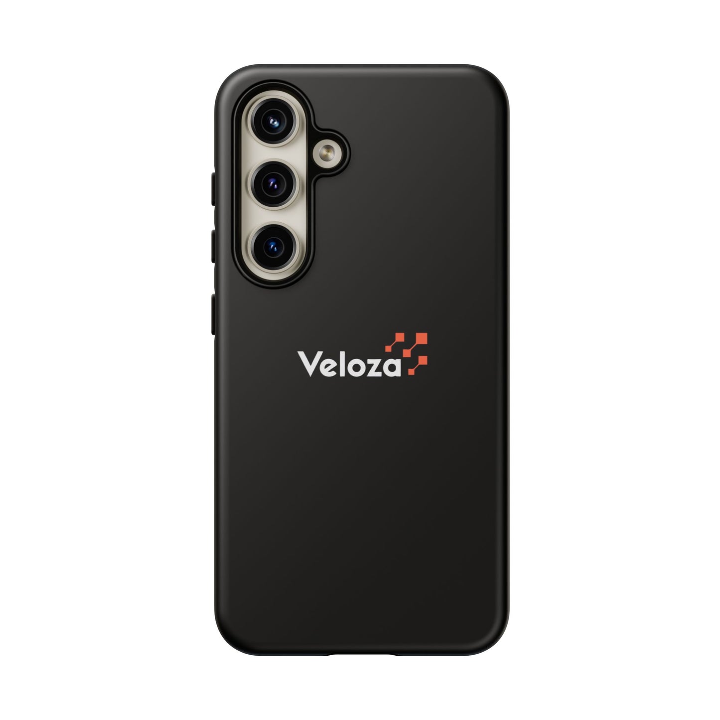 Veloza Branded Tough Phone Case — Slim Protective Black Case with Logo