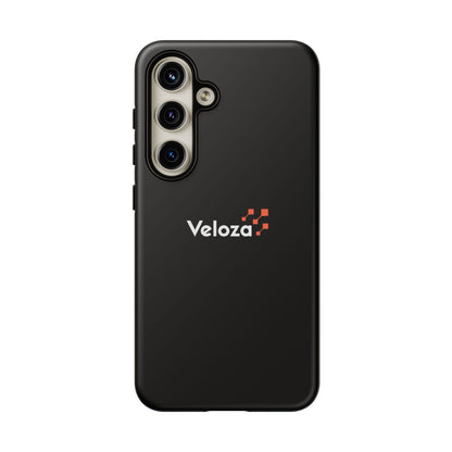 Veloza Branded Tough Phone Case — Slim Protective Black Case with Logo