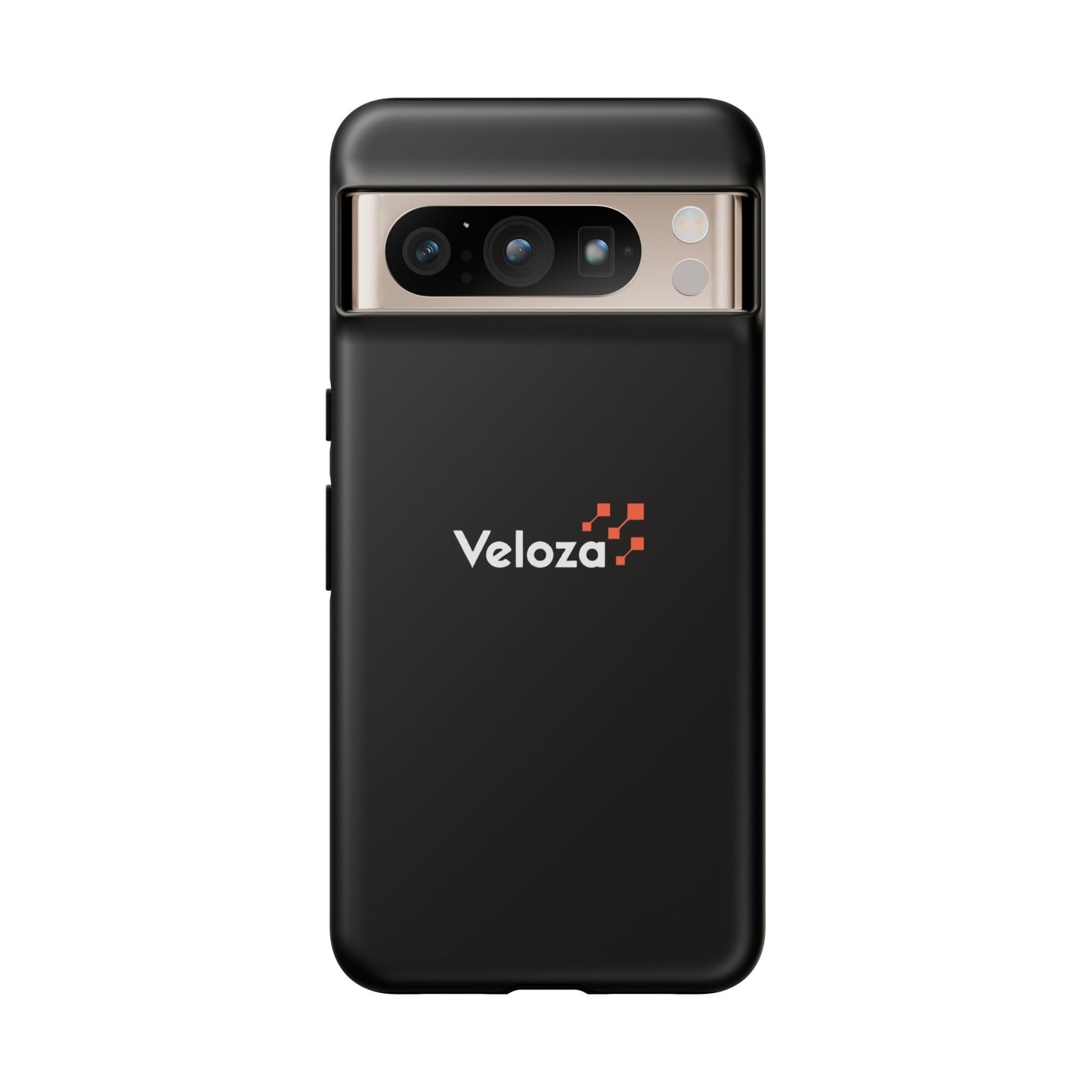 Veloza Branded Tough Phone Case — Slim Protective Black Case with Logo