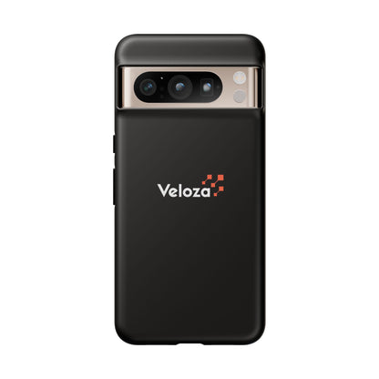Veloza Branded Tough Phone Case — Slim Protective Black Case with Logo